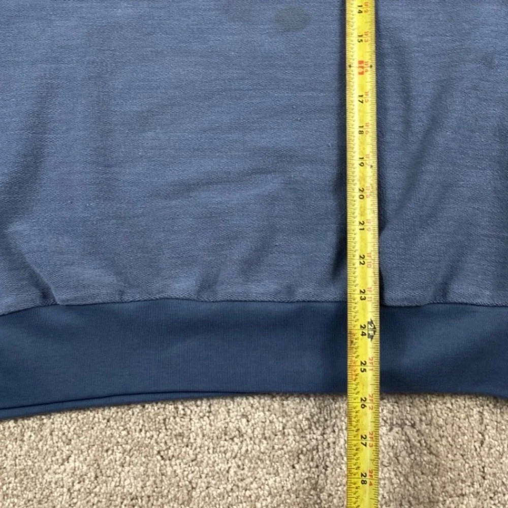 Vintage 90s Nike Raglan Sweatshirt Blue Embroidered Logo Mens Large Distressed